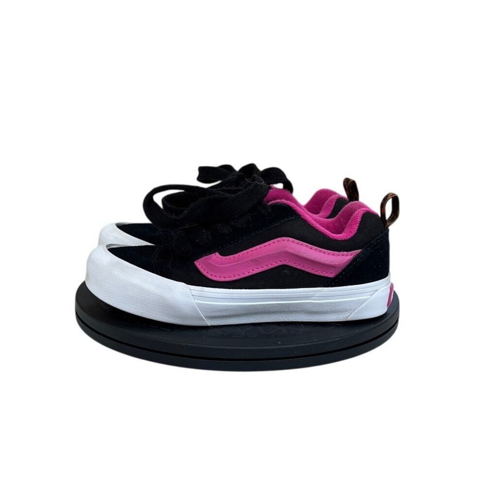 Vans Knu Skool Black Pink Suede Skate Shoes Chunky Kids Youth Size 1